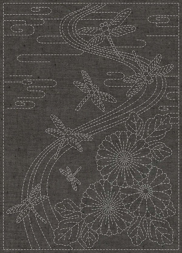 Sashiko Cloth - Twilight Dragonfly