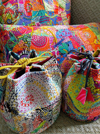 Embroidered Boro Cushion and Bag Pattern