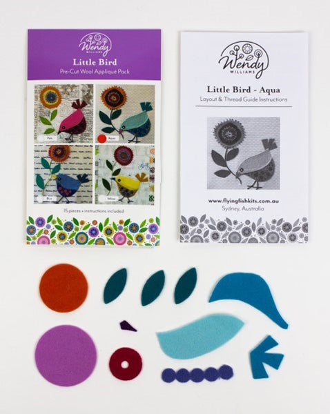 Wendy Williams Pre-cut Applique Kit - Little Bird (Aqua)