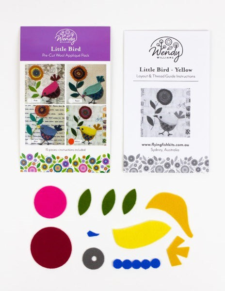 Wendy Williams Pre-cut Applique Kit - Little Bird (Yellow)