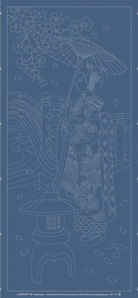 Wagara Panel - Maiko Bloom Lapis Blue