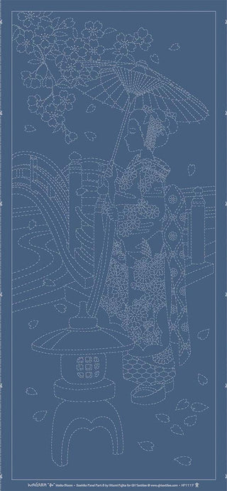 Wagara Panel - Maiko Bloom Lapis Blue